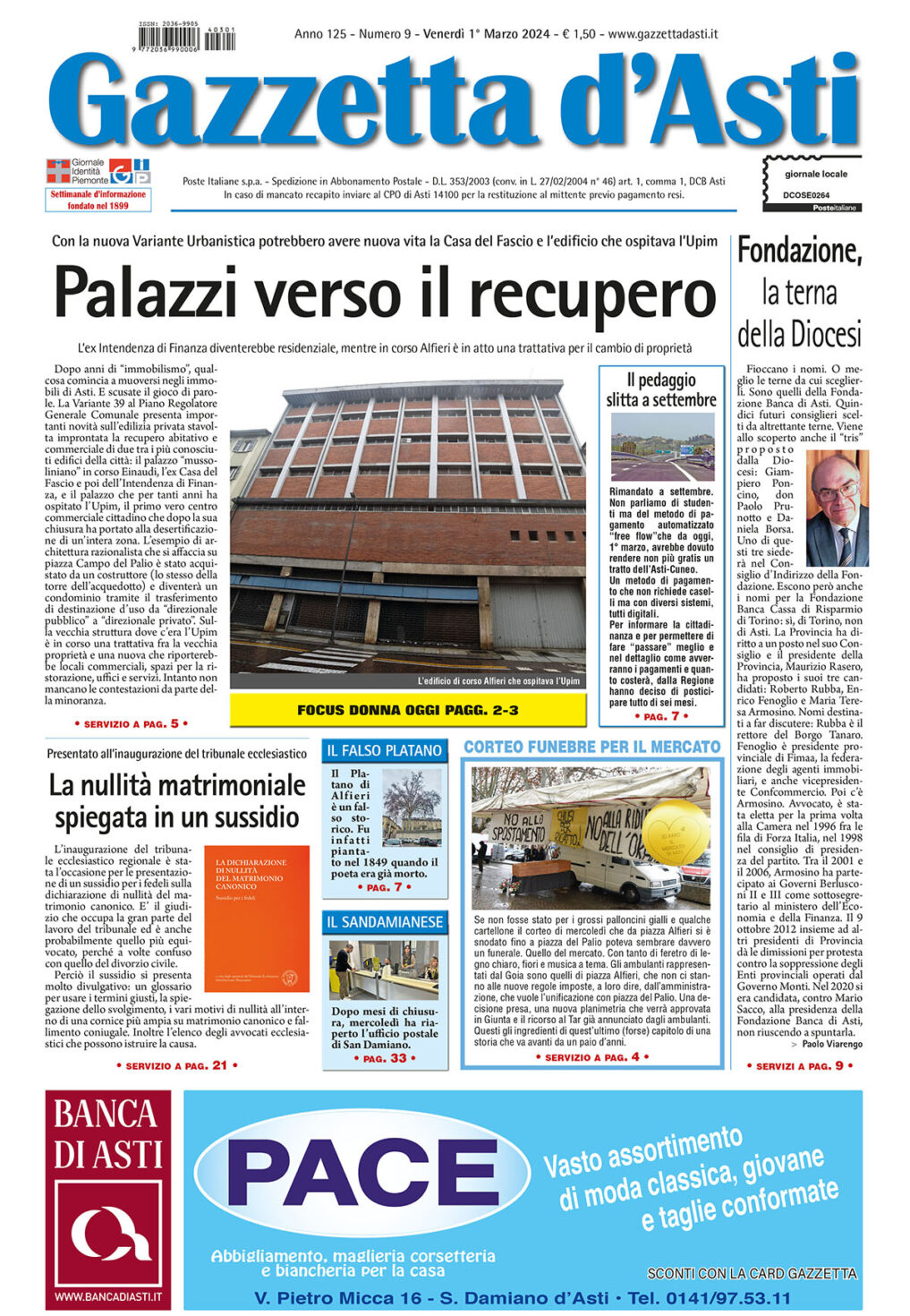 Prima pagina – 1° marzo 2024