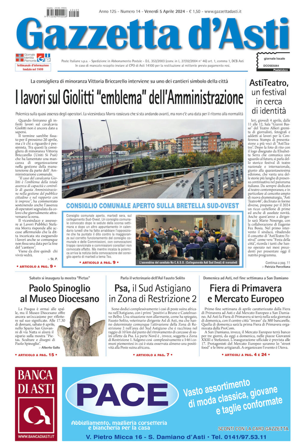 Prima pagina – 5 aprile 2024