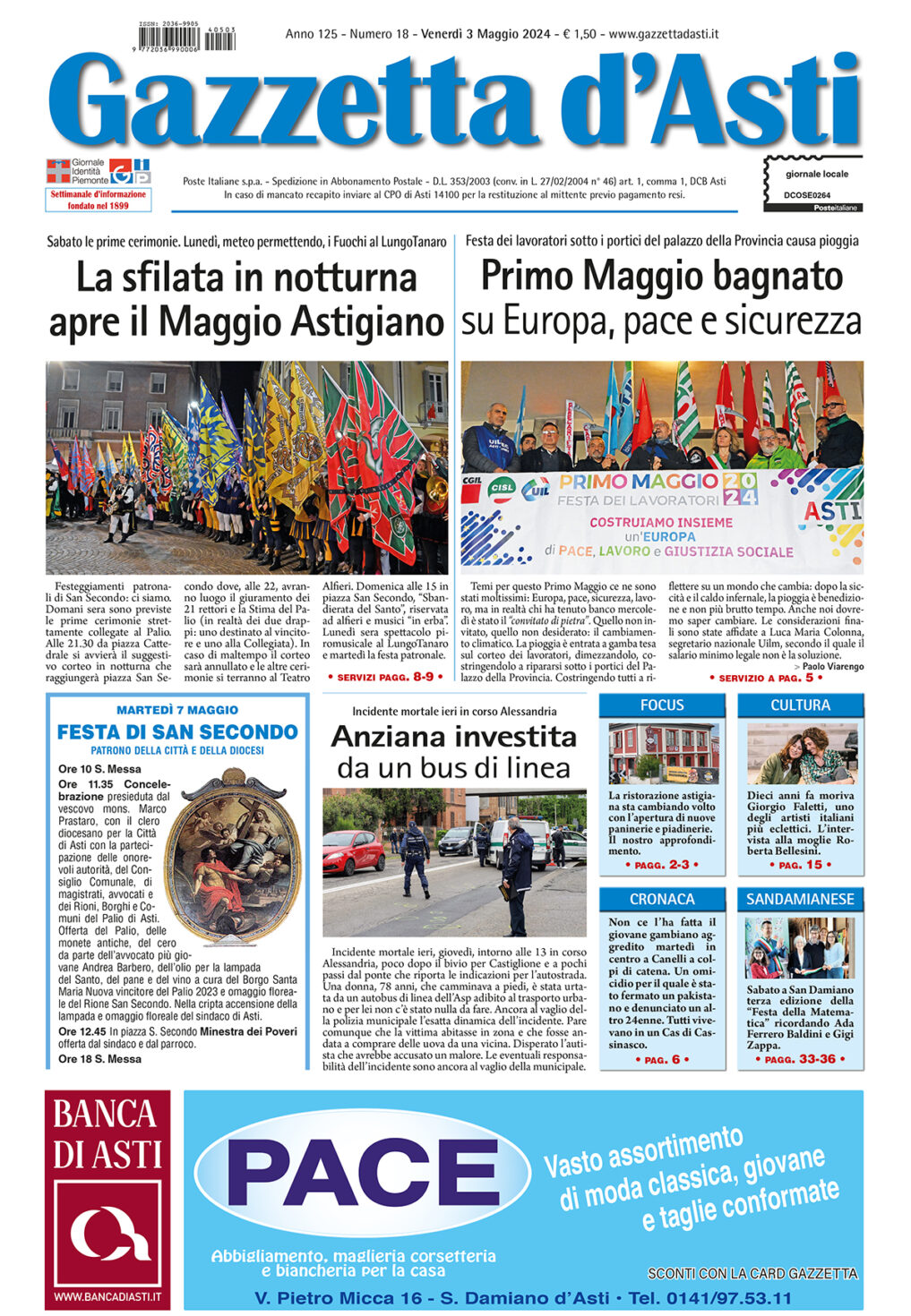 Prima pagina – 3 maggio 2024