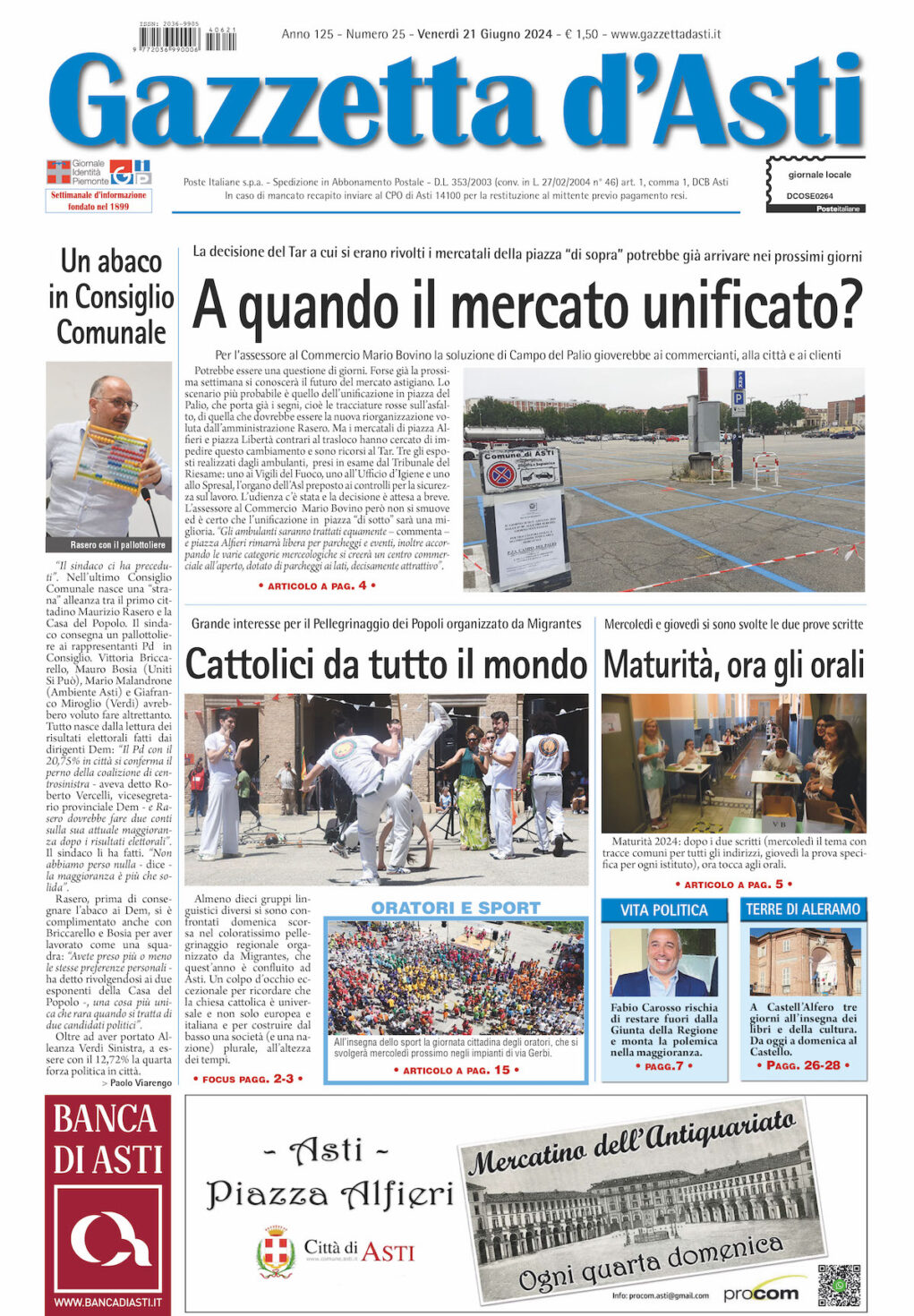 Prima pagina – 21 giugno 2024