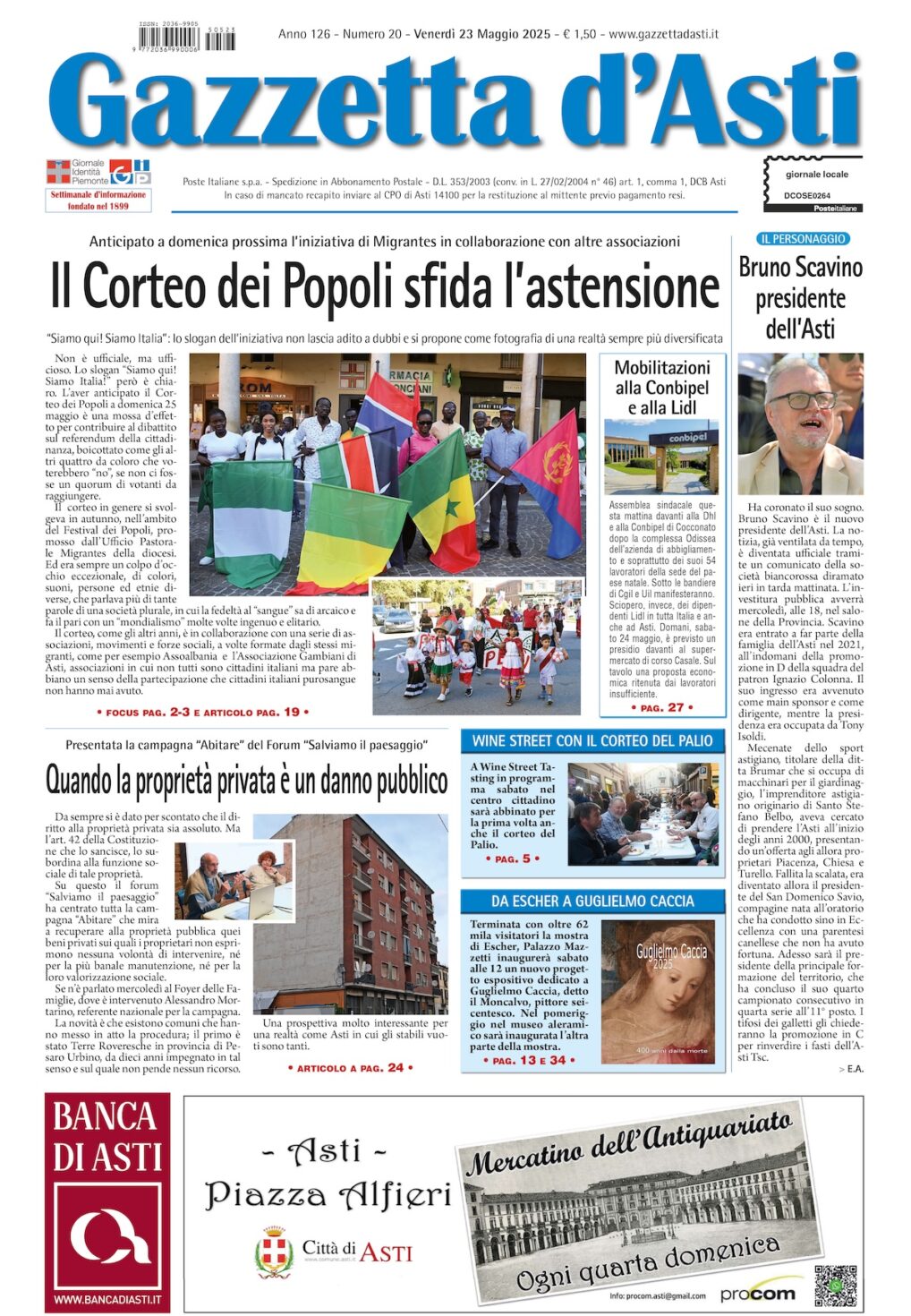 Prima pagina – 23 maggio 2025