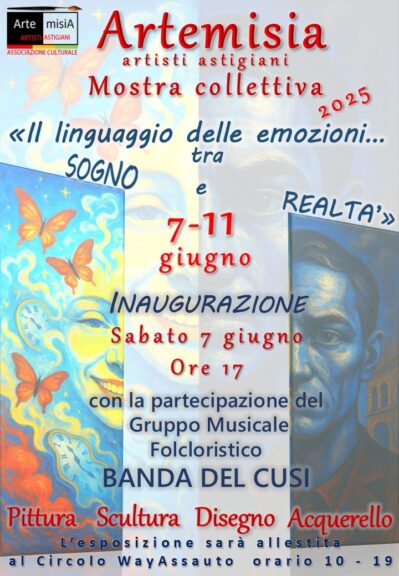 Dal 7 all’11 giugno Artemisia in mostra al circolo Way Assauto