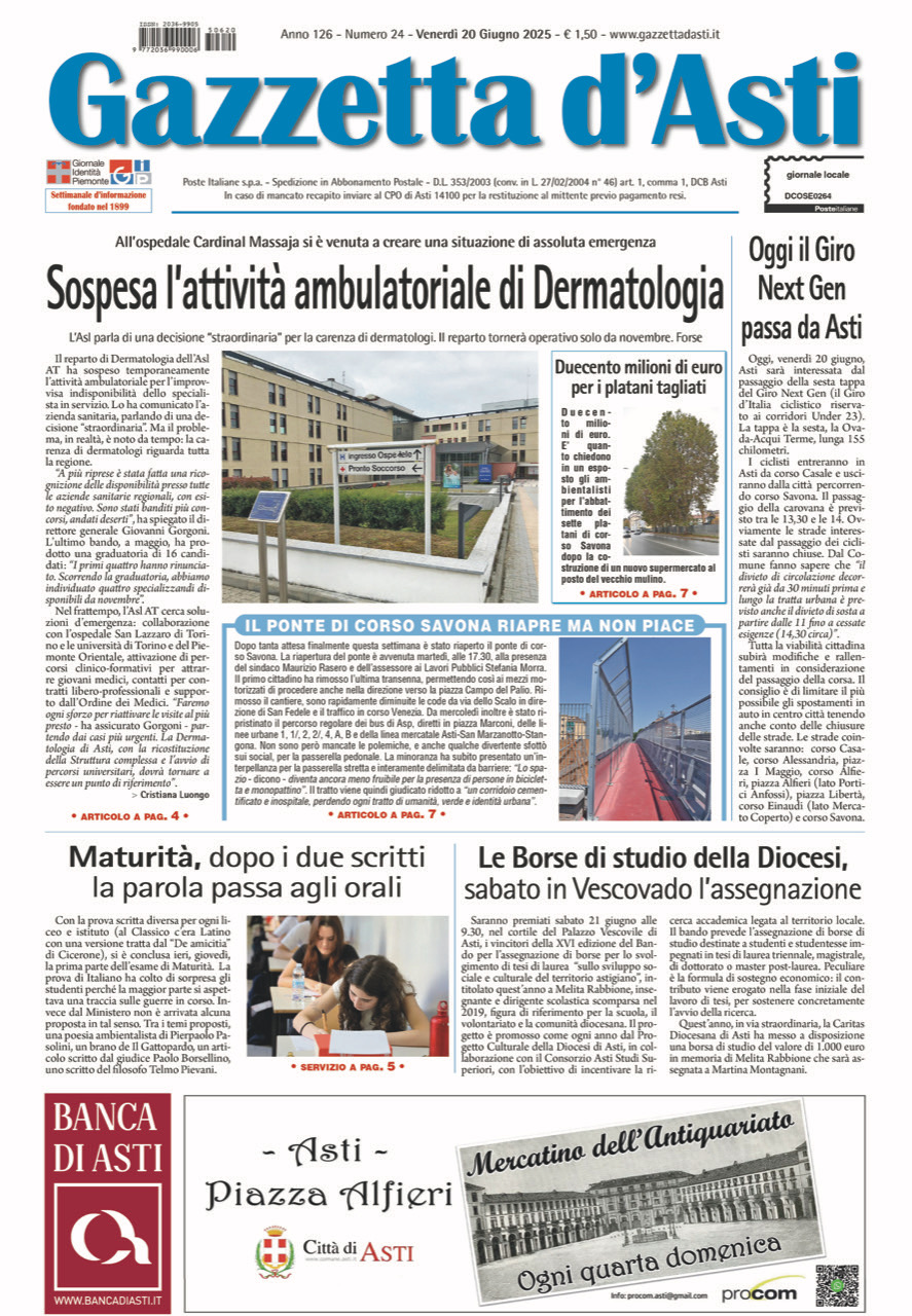 Prima pagina – 20 giugno 2025
