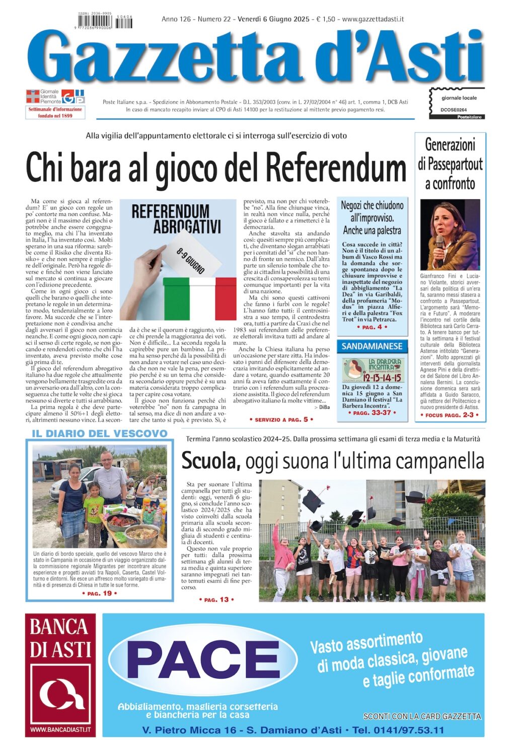 Prima pagina – 6 giugno 2025