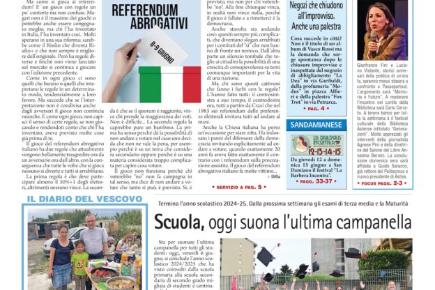 Prima pagina – 6 giugno 2025