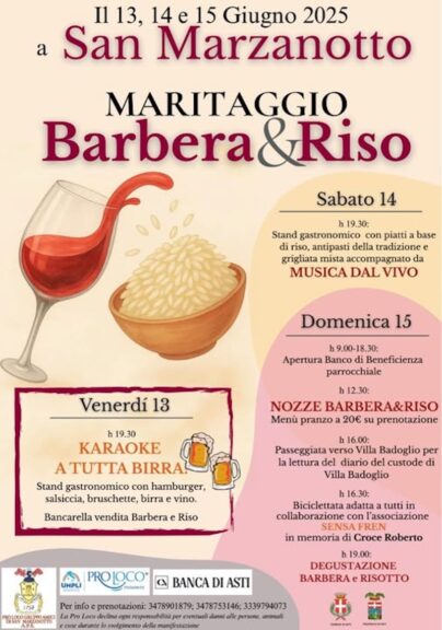 A San Marzanotto arriva il Maritaggio tra Riso e Barbera
