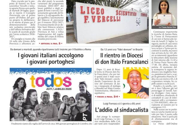 Prima pagina – 25 luglio 2025