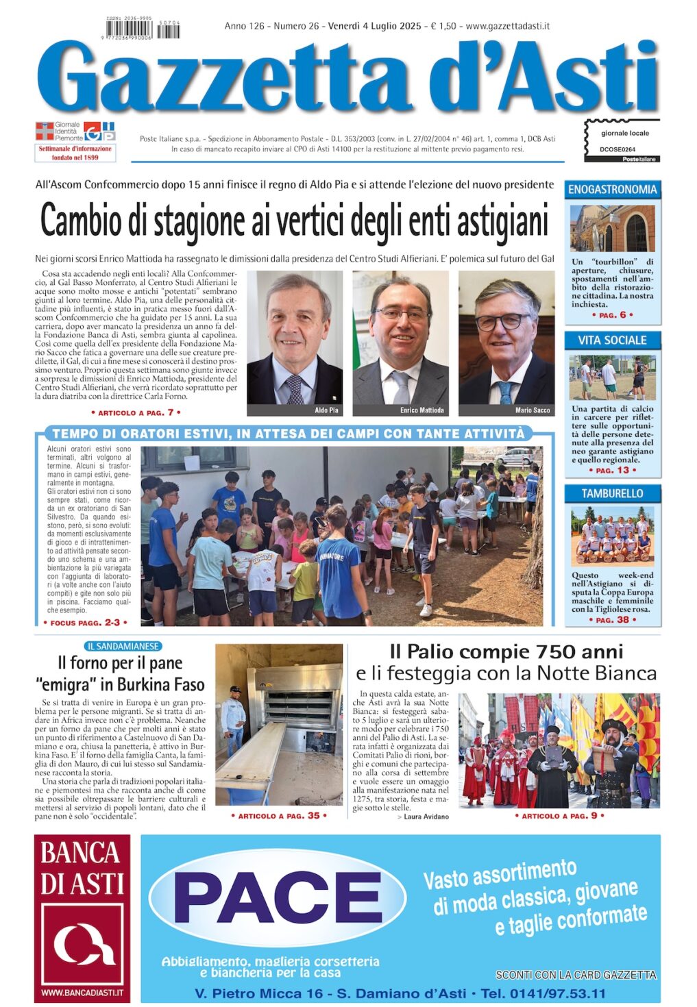 Prima pagina – 4 luglio 2025