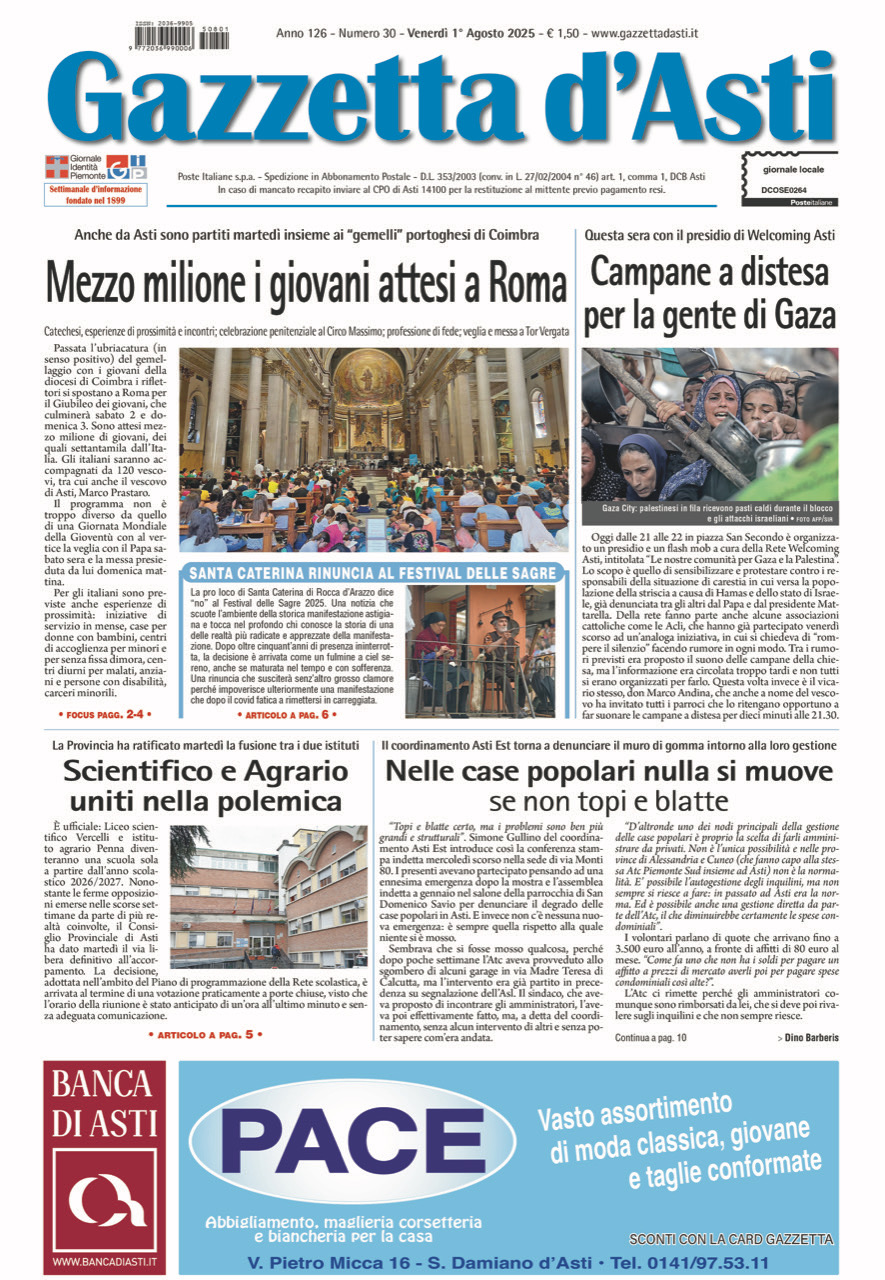 Prima pagina – 1° agosto 2025