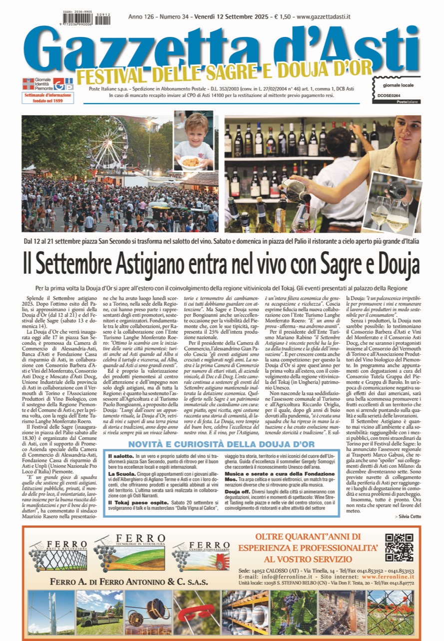 Prima pagina – 12 settembre 2025