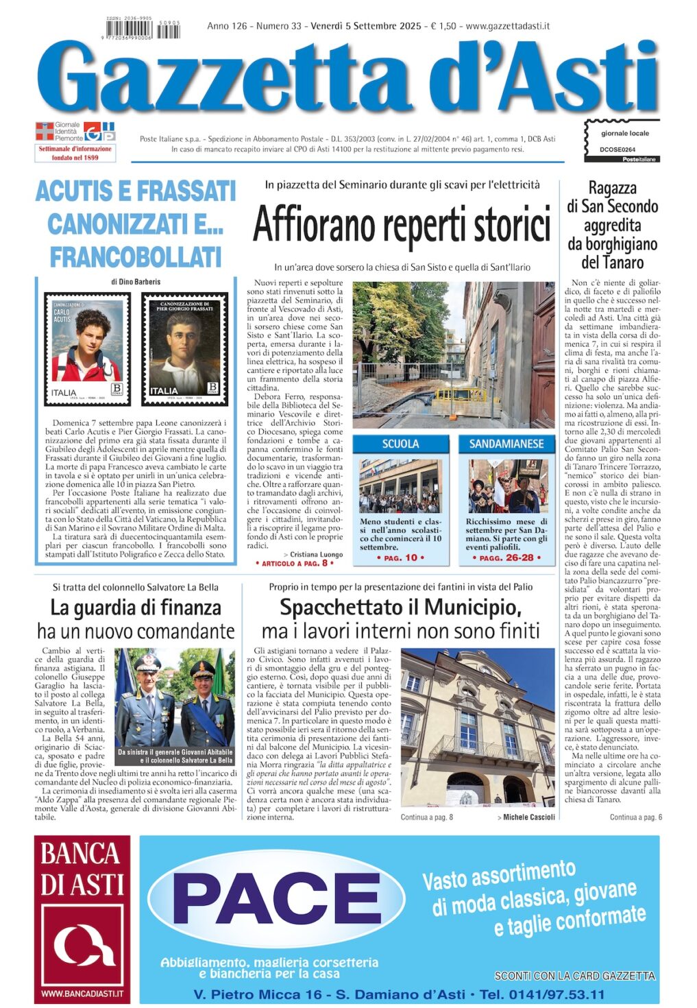 Prima pagina – 5 settembre 2025